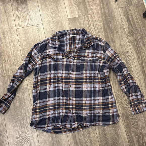 Columbia Men's Navy and Gray Plaid Shirt - Picture 1 of 2